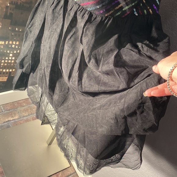 AQUA - dress: rainbow mesh top w black tutu skirt, straps have been adj. - 12 - Picture 12 of 16